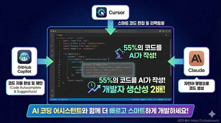 AI 코딩 어시스턴트 완벽 비교: GitHub Copilot vs Cursor vs Claude &ndash; 개발자 생산성 2배의 비밀!